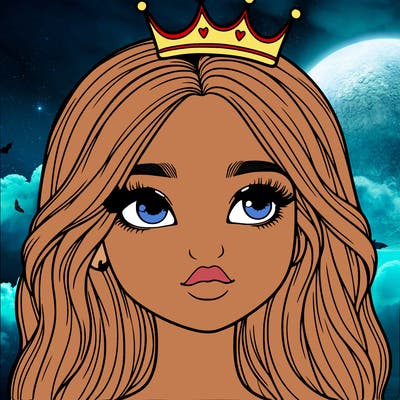 a realistic girl with a crown on