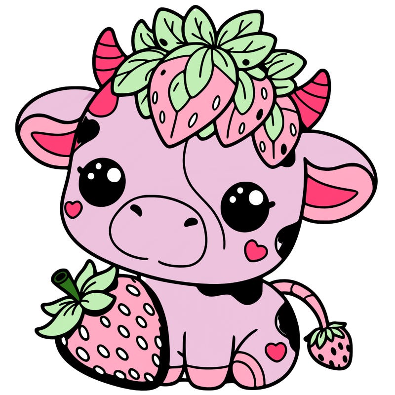 cute strawberry cow