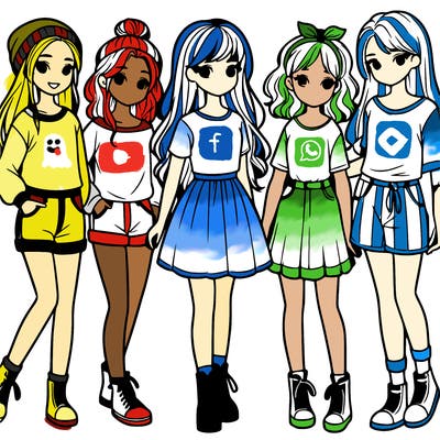 a group of five girls