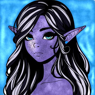 elf girl realistic dark fantasy