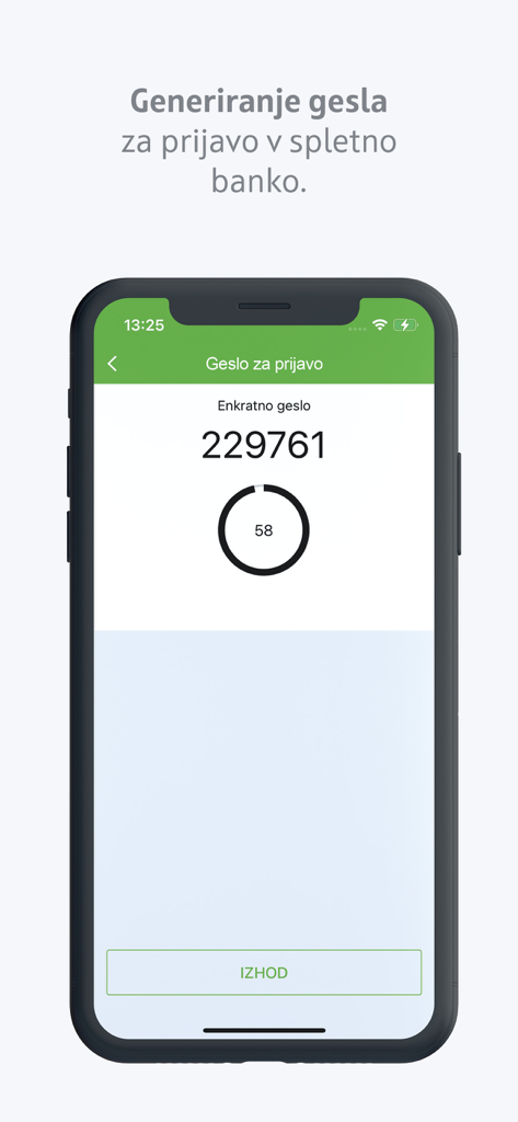 mBank@Net com - mBank@Net com app screen showing a 6-digit one-time password for secure online banking login