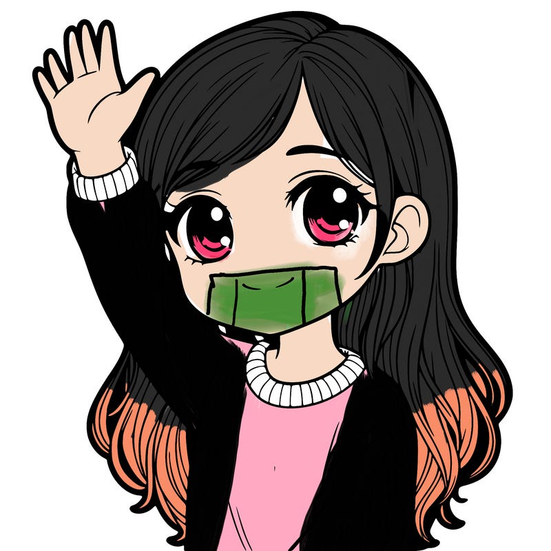 realistic girl with one hand up