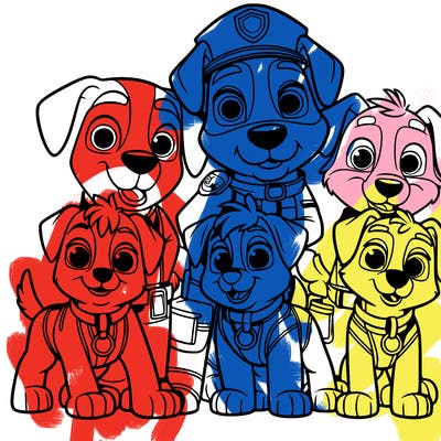 paw patrol with his team