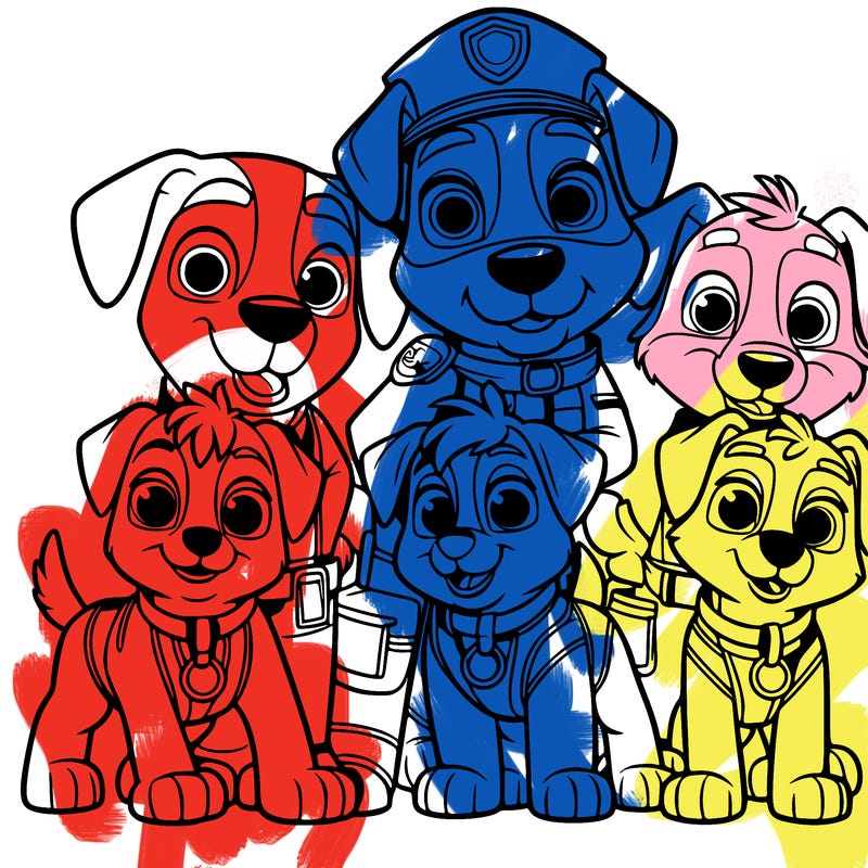 paw patrol with his team