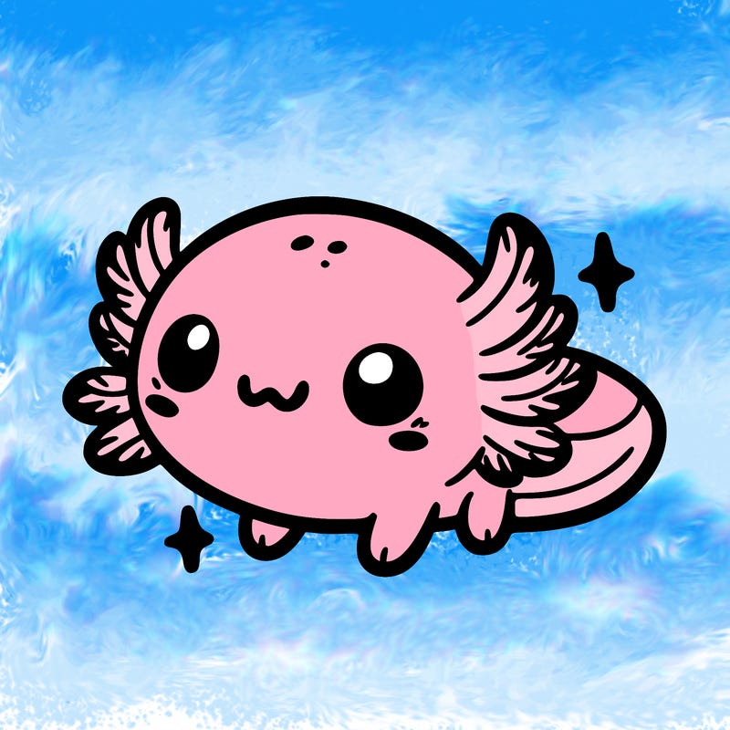 cute easy baby axolotl