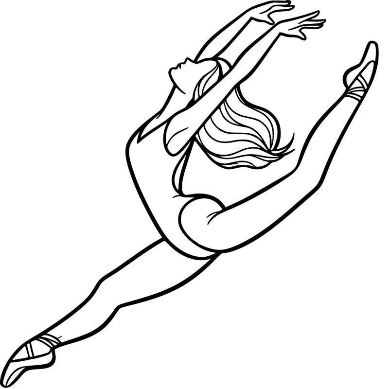 dancer doing a leap ina leotard