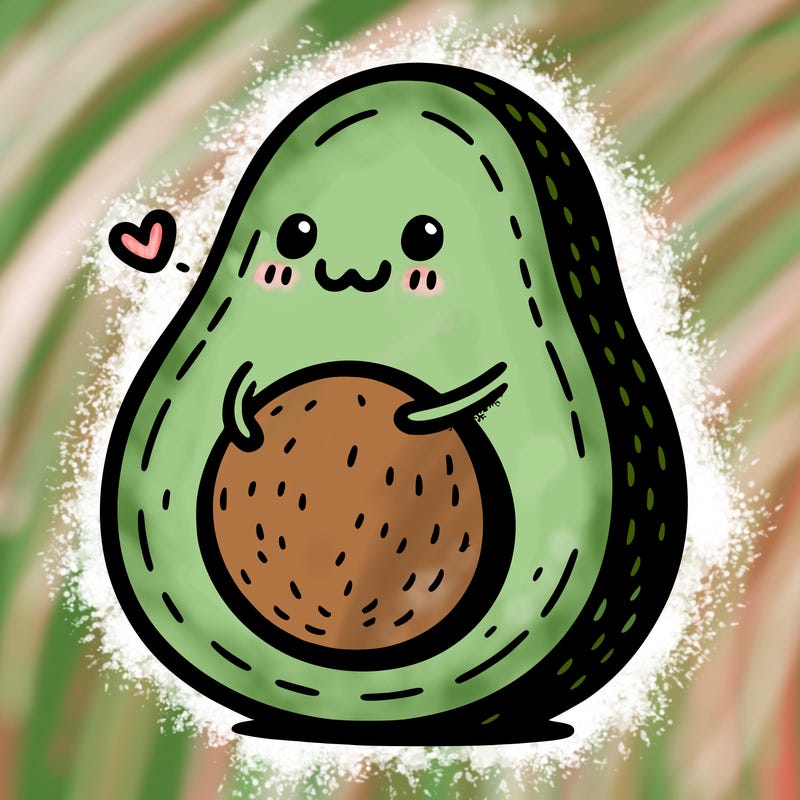an avocado hugging an avocado