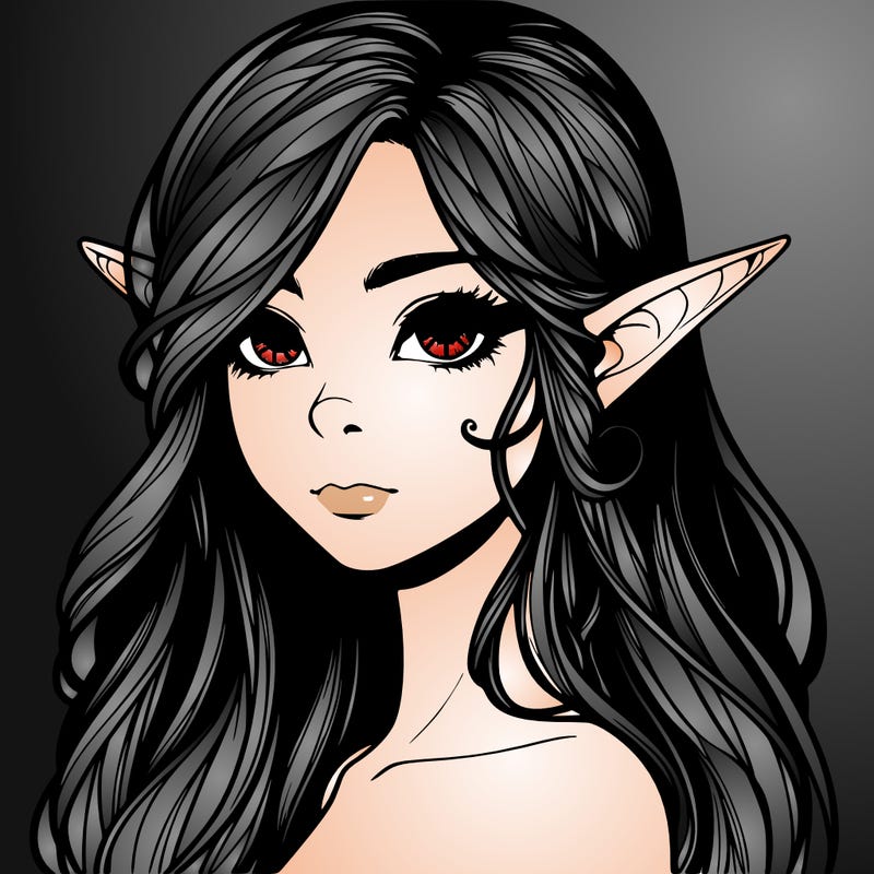 elf girl realistic dark fantasy