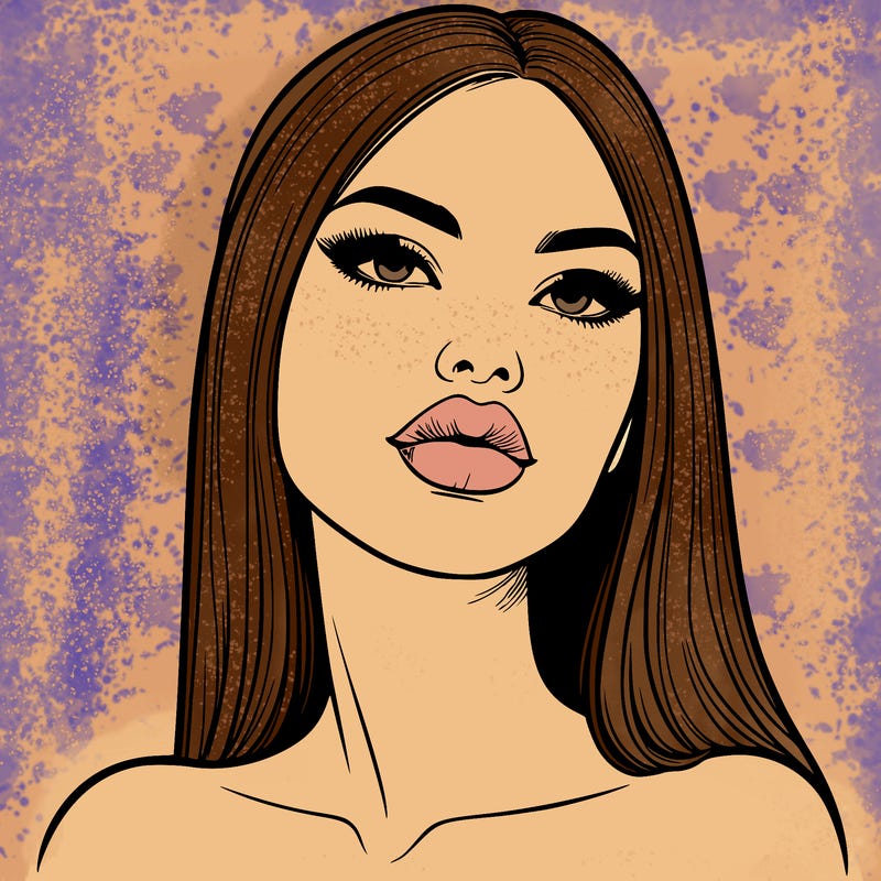 realistic woman with full lips