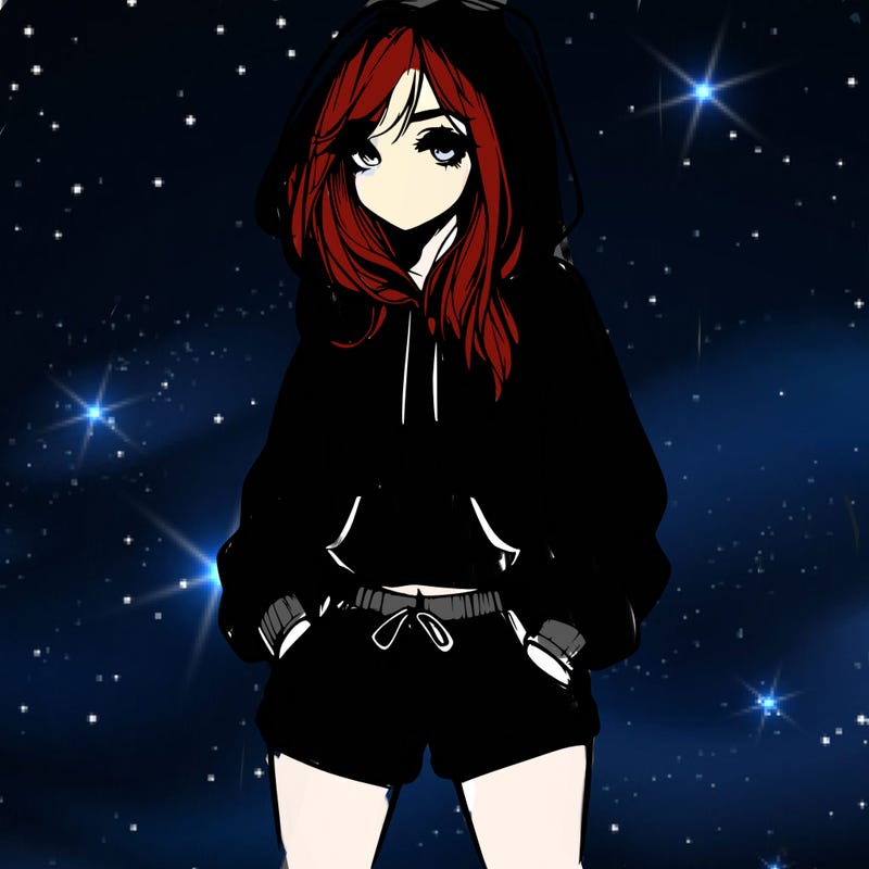 realistic girl in shorts and hoodie