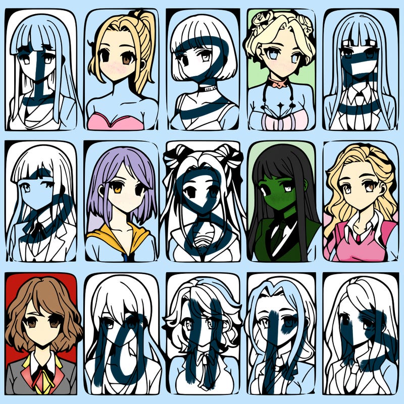 girls that look diffrent anime