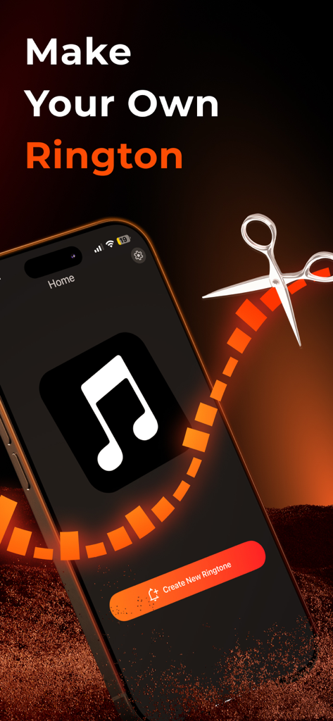 Any Ringtones - Interface of Any Ringtones app showing how to make your own custom ringtone on iPhone.