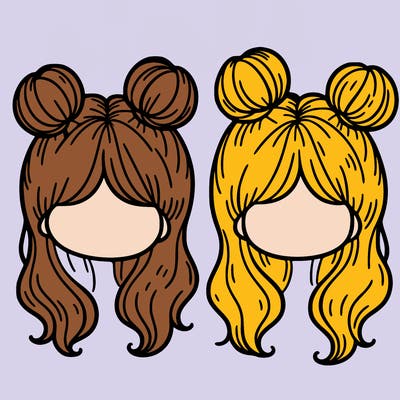 two buns in hair