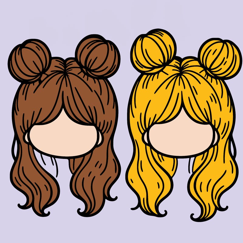 two buns in hair