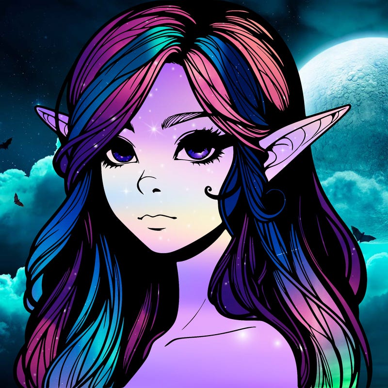 elf girl realistic dark fantasy