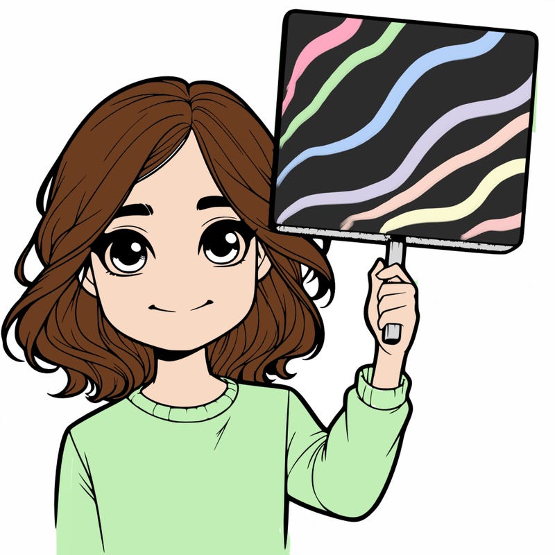 realistic girl holding up a sign