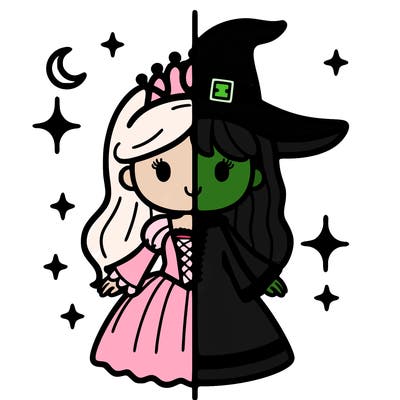 split princess and witch