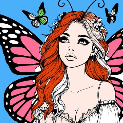 butterfly fairy realistic girl