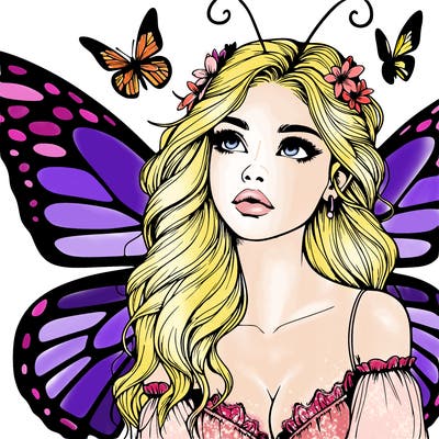 butterfly fairy realistic girl