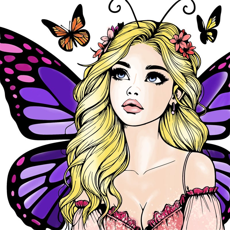 butterfly fairy realistic girl