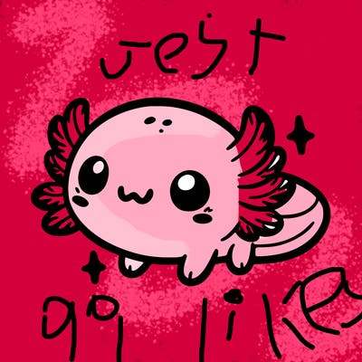 cute easy baby axolotl