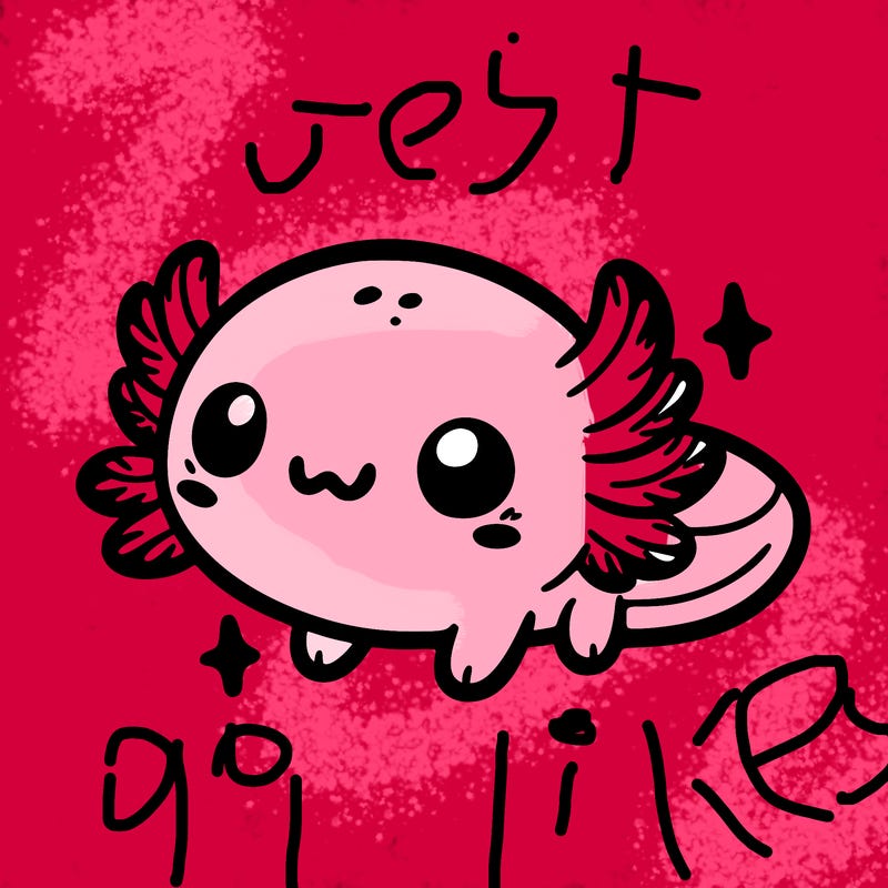 cute easy baby axolotl