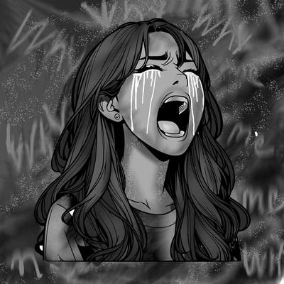 screaming realistic, girl