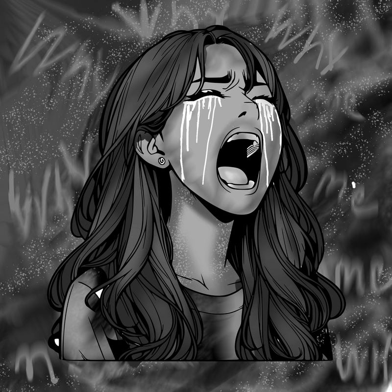 screaming realistic, girl