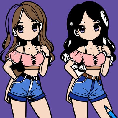 baddie  girl crop top really short shorts 😍 ✨️ hot