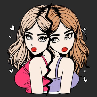 realistic girl split