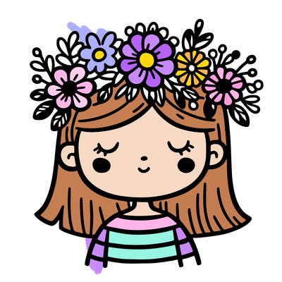 girl with flowers crown