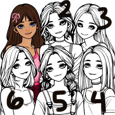 a group of girls realistic