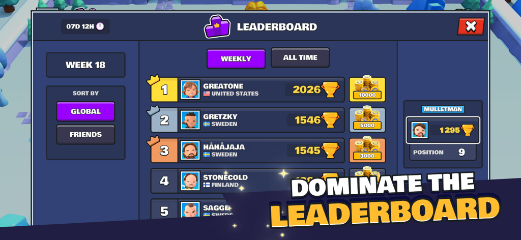 Pocket Hockey Stars - Pocket Hockey Starsのグローバル週刊リーダーボード。ランキングと報酬を表示