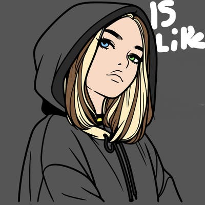 a realistic girl in a hoodie