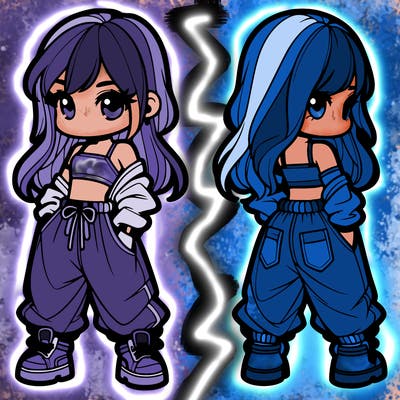 girl in crop top and baggy pants