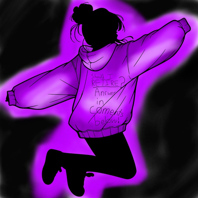 realistic girl jumping with a bun and oversized sweatshirt