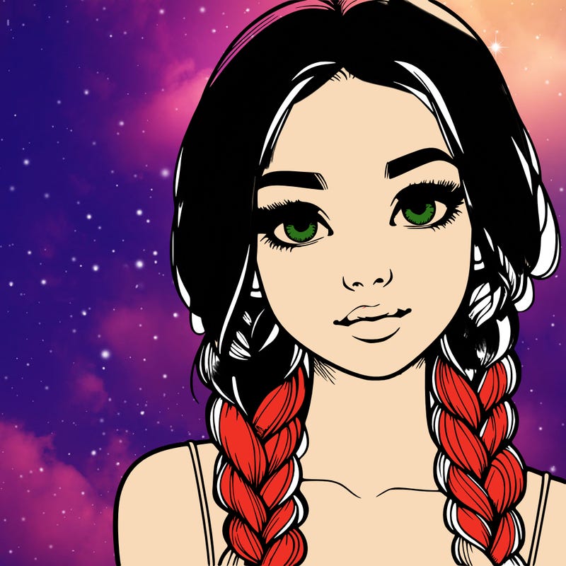 realistic girl with braids