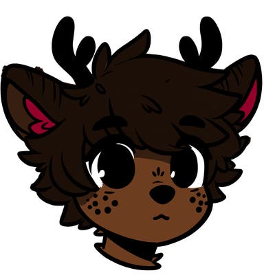 a humanoid deer with soft fluffy ears