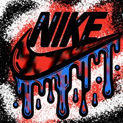 dripping nike logo