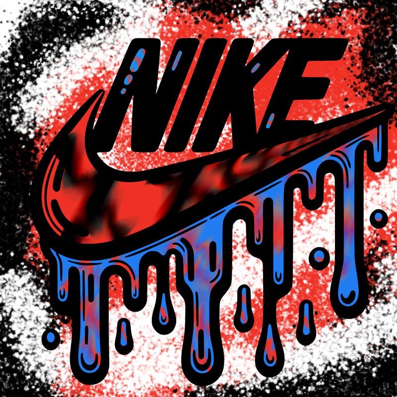 dripping nike logo