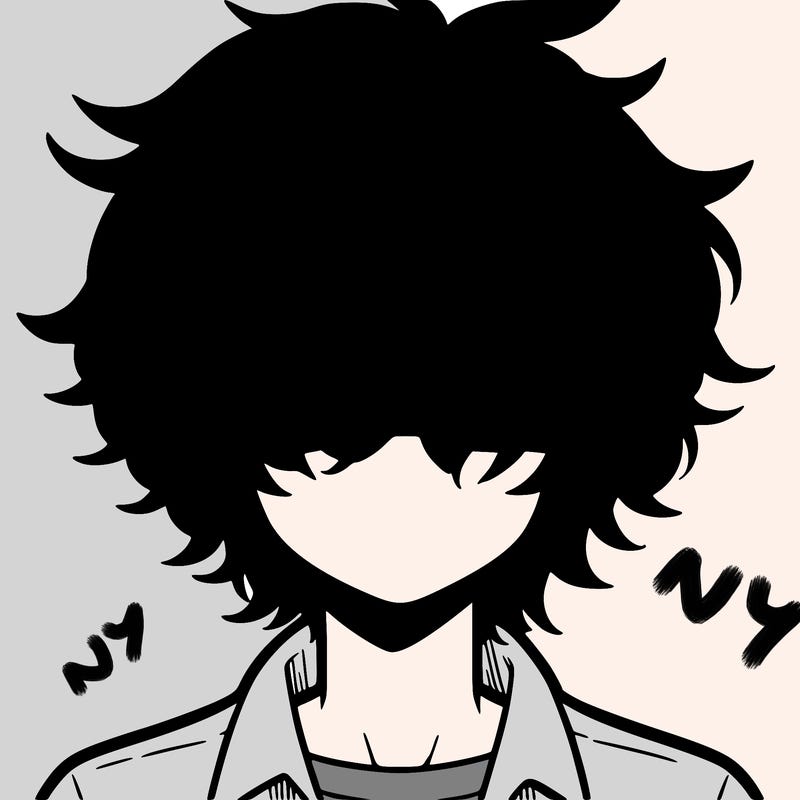 manga boy fluffy hair covering his eyes