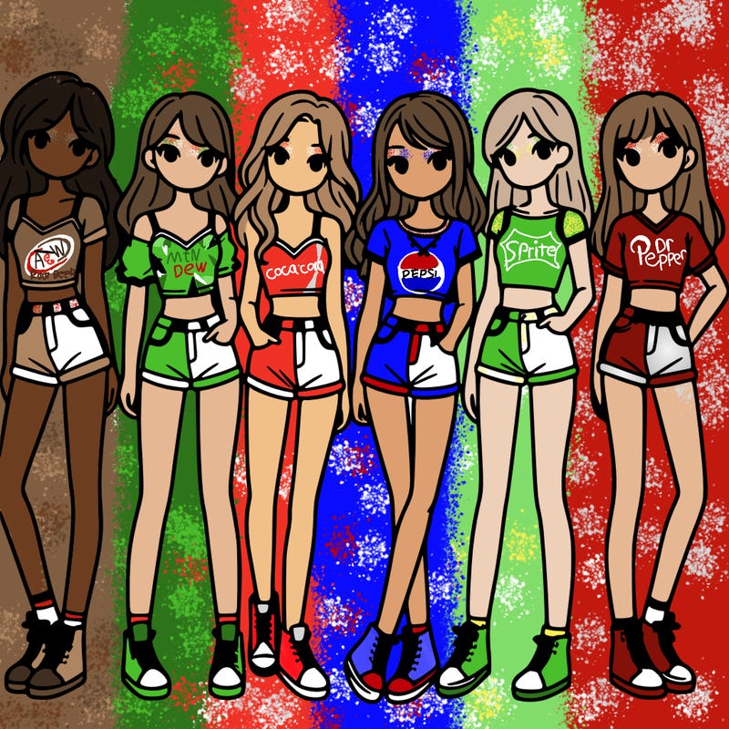 a group of girls wearing crop tops and shorts