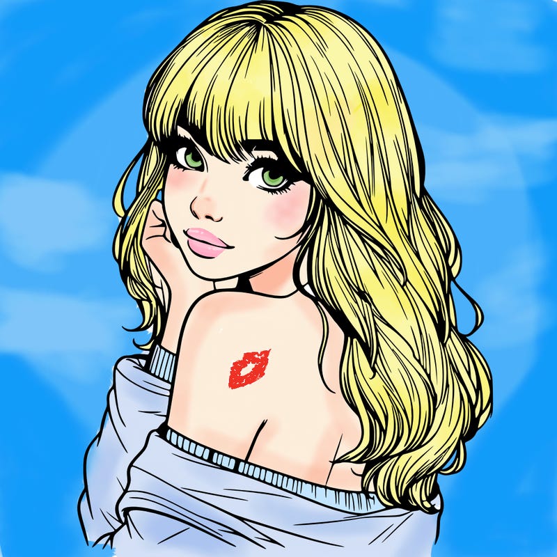 realistic girl with bangs looking over her shoulder