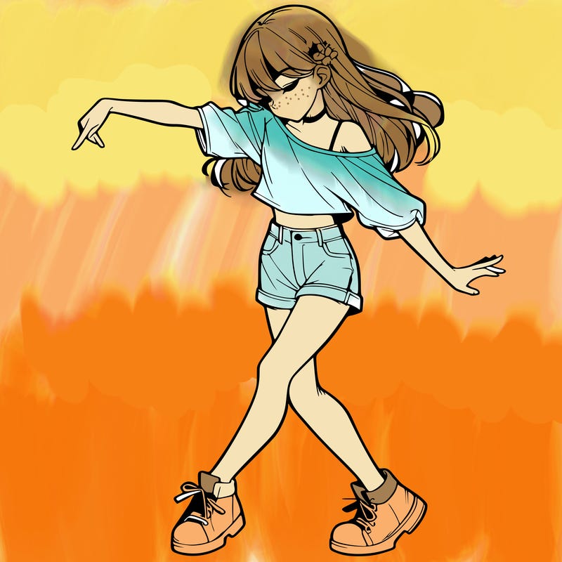 realistic girl danceing