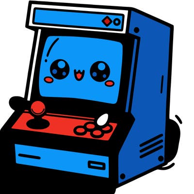 kawaii living arcade machine with arms and legs