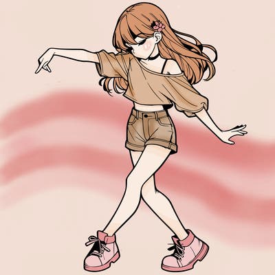 realistic girl danceing