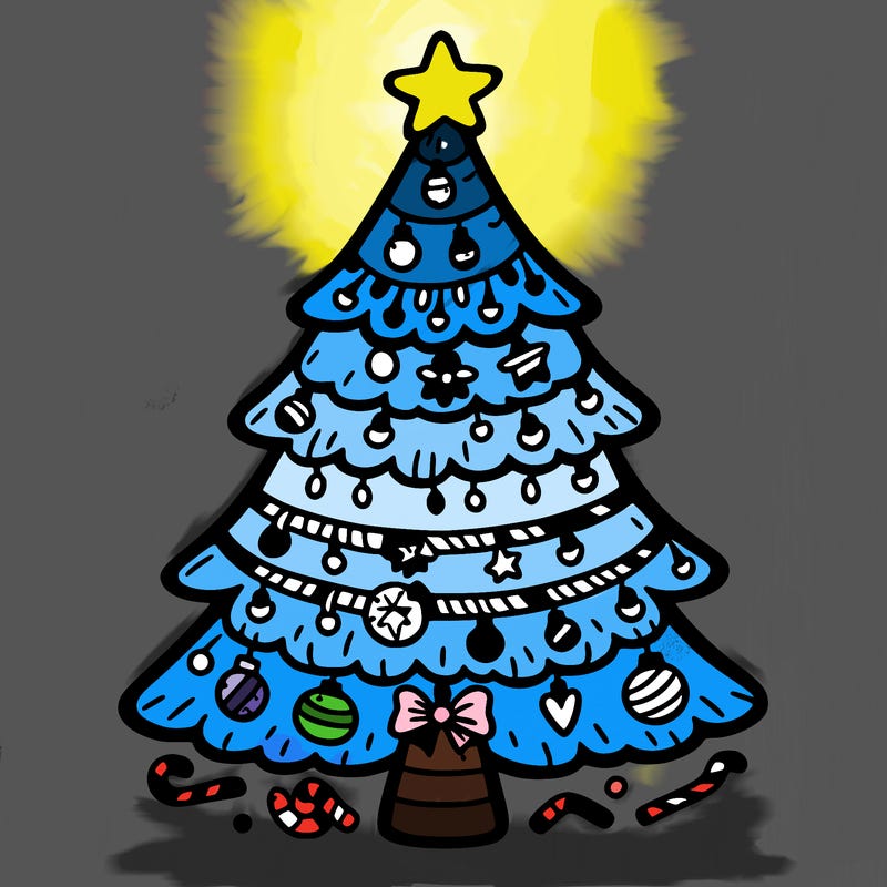 christmas tree with lots of details
