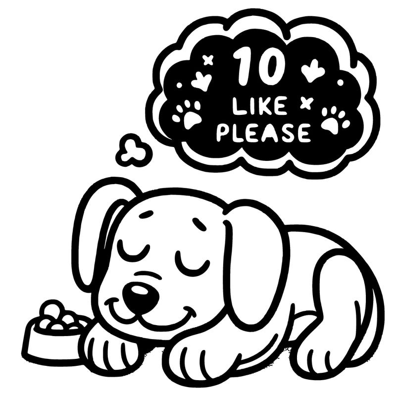 a cute dog, taking a nap dreaming of something that says 10 like please