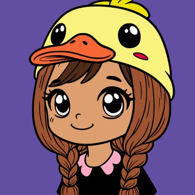 girl wearing duck hat