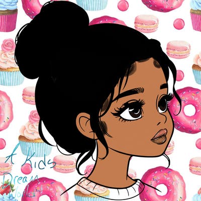 realistic girl with bun